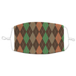 Brown Argyle Adult Cloth Face Mask - XLarge