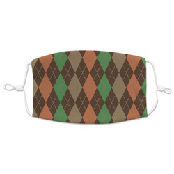 Brown Argyle Adult Cloth Face Mask - XLarge