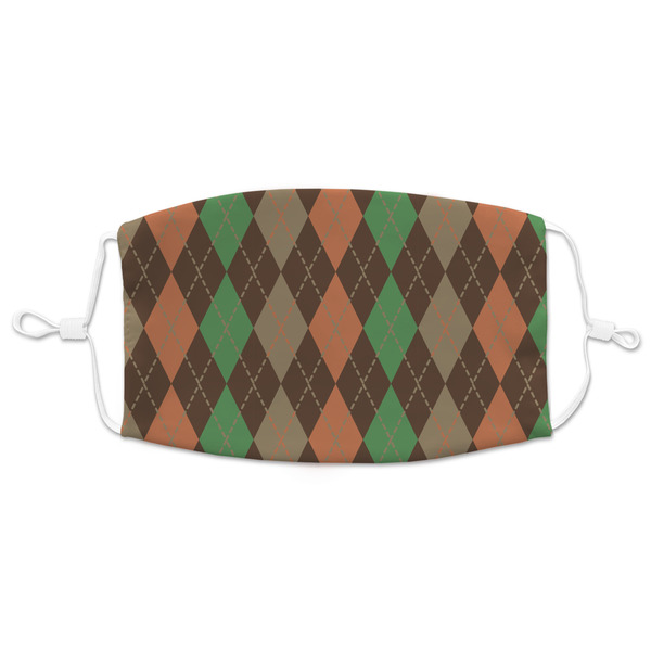Custom Brown Argyle Adult Cloth Face Mask - XLarge