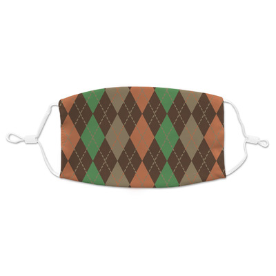 Brown Argyle Adult Cloth Face Mask (Personalized)
