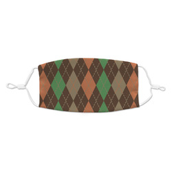 Brown Argyle Kid's Cloth Face Mask (Personalized)