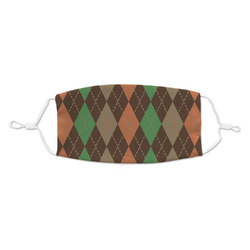 Brown Argyle Kid's Cloth Face Mask