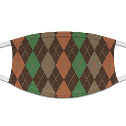 Brown Argyle Cloth Face Mask (T-Shirt Fabric) (Personalized)