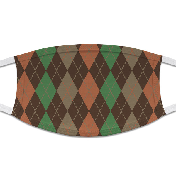 Custom Brown Argyle Cloth Face Mask (T-Shirt Fabric)