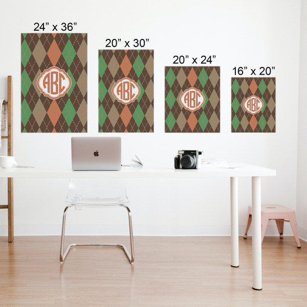 Brown Argyle Matte Poster - Sizes