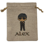 Brown Argyle Burlap Gift Bag (Personalized)