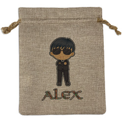 Brown Argyle Burlap Gift Bag (Personalized)