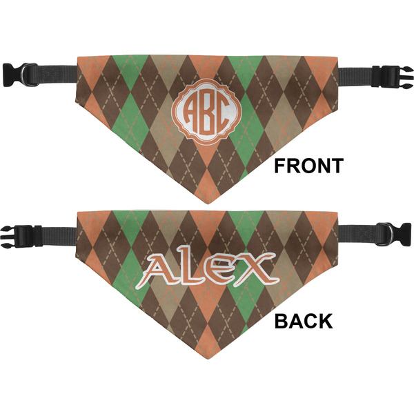 Brown Argyle Medium Dog Bandana Approval