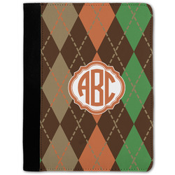 Brown Argyle Notebook Padfolio w/ Monogram
