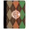 Brown Argyle Notebook Padfolio w/ Monogram