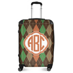 Brown Argyle Suitcase - 24" Medium - Checked (Personalized)