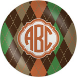 Brown Argyle Melamine Plate (Personalized)