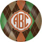 Brown Argyle Melamine Plate (Personalized)