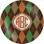 Brown Argyle Melamine Plate - 10" (Personalized)