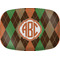 Brown Argyle Melamine Platter w/ Monogram