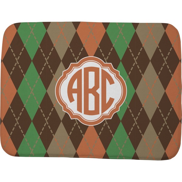 Custom Brown Argyle Memory Foam Bath Mat - 48"x36" (Personalized)