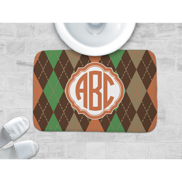 Brown Argyle Memory Foam Bath Mat - LIFESTYLE 34x21