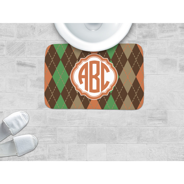 Brown Argyle Memory Foam Bath Mat - LIFESTYLE