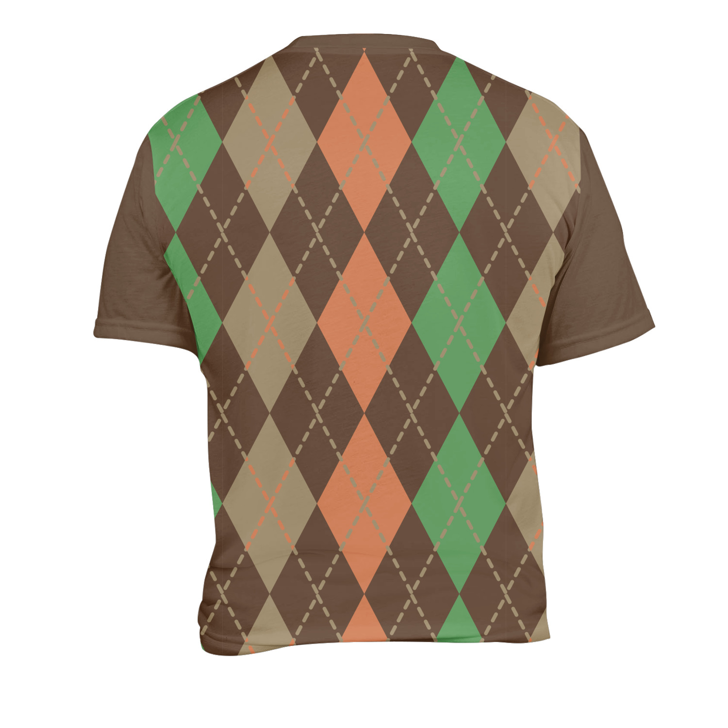 Custom Brown Argyle Men's Crew T-Shirt | YouCustomizeIt