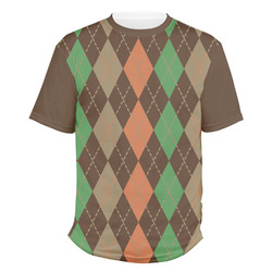 Brown Argyle Men's Crew T-Shirt - Medium