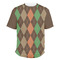 Brown Argyle Men's Crew T-Shirt - 2X Large