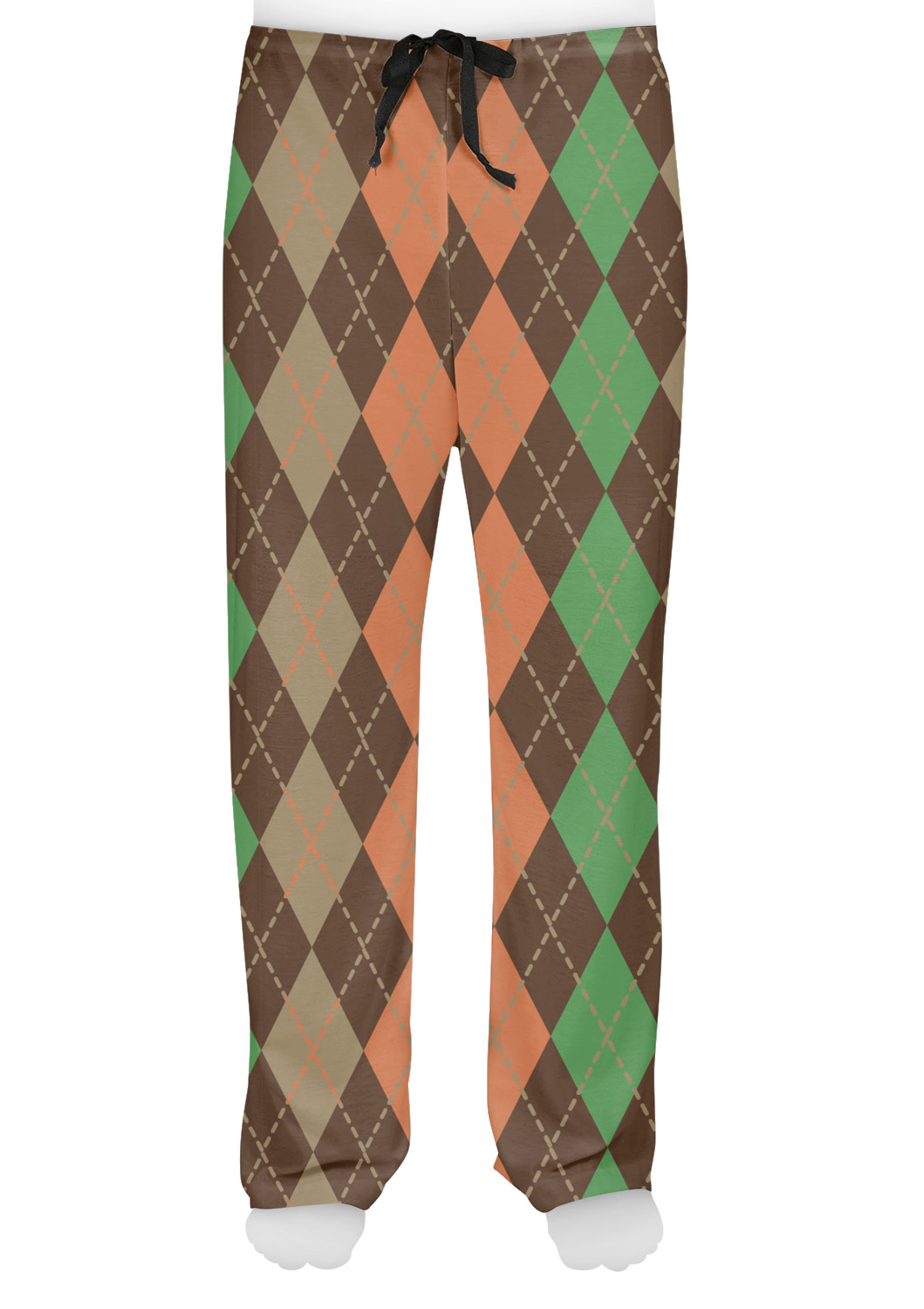 Custom Brown Argyle Mens Pajama Pants | YouCustomizeIt