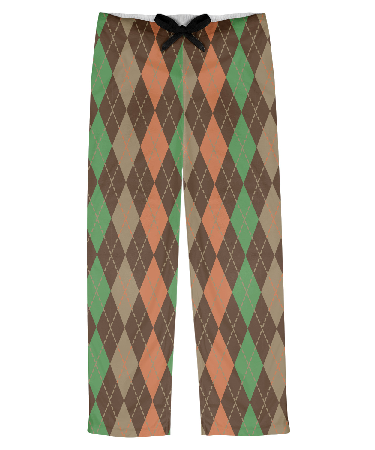Custom Brown Argyle Mens Pajama Pants | YouCustomizeIt