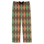 Brown Argyle Mens Pajama Pants - 2XL