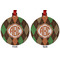 Brown Argyle Metal Ball Ornament - Front and Back