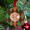 Brown Argyle Metal Ball Ornament - Lifestyle