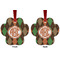 Brown Argyle Metal Paw Ornament - Front and Back