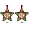 Brown Argyle Metal Star Ornament - Front and Back