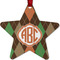 Brown Argyle Metal Star Ornament - Front