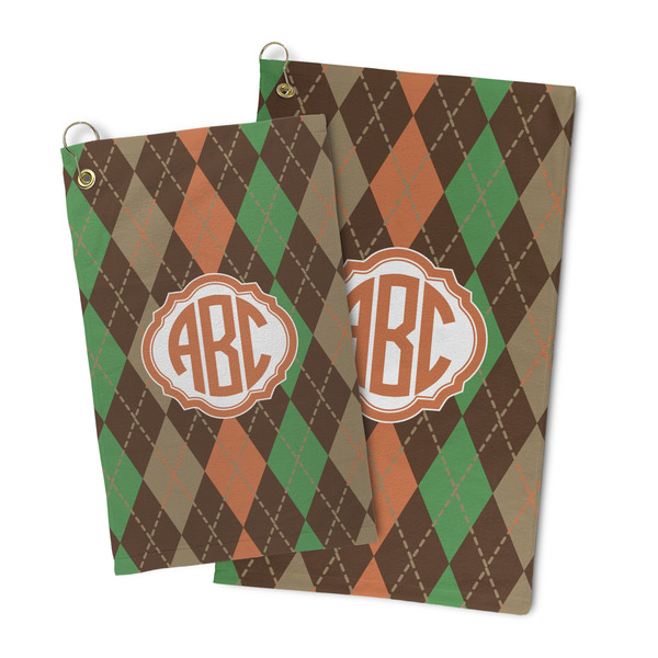 Brown Argyle Microfiber Golf Towel - PARENT/MAIN
