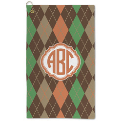 Brown Argyle Microfiber Golf Towel - Large (Personalized)