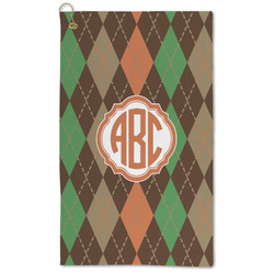 Brown Argyle Microfiber Golf Towel - Large (Personalized)