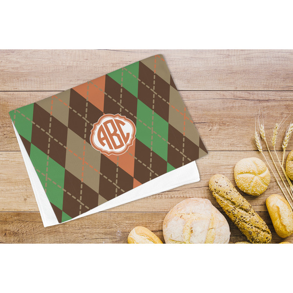 Brown Argyle Microfiber Kitchen Towel - LIFESTYLE