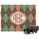 Brown Argyle Dog Blanket - Large (Personalized)