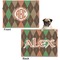 Brown Argyle Microfleece Dog Blanket - Regular - Front & Back