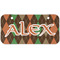 Brown Argyle Mini/Bicycle License Plate (2 Holes) (Personalized)