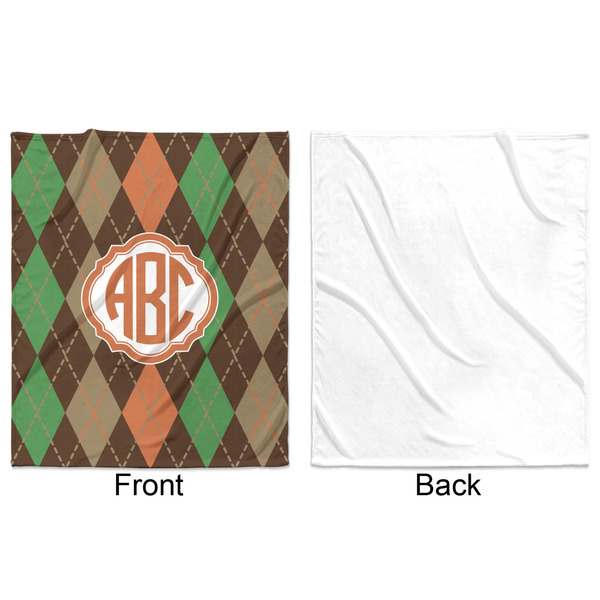 Brown Argyle Minky Blanket - 50"x60" - Single Sided - Front & Back