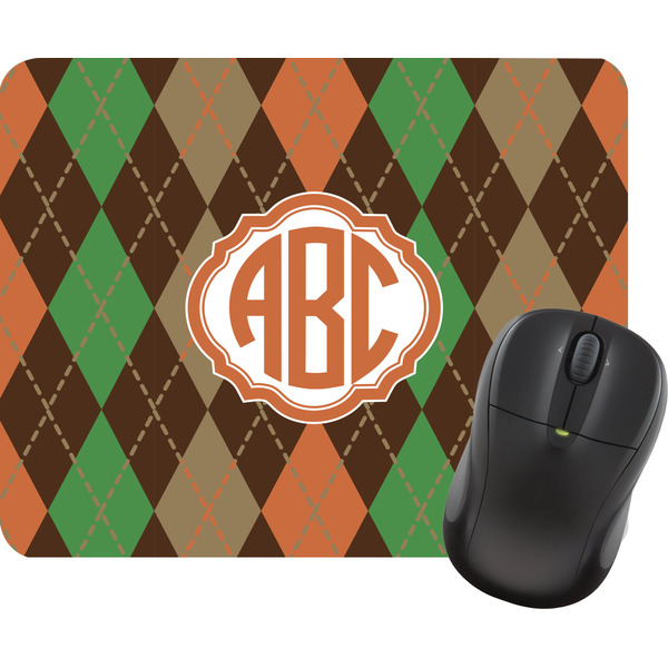 Custom Brown Argyle Rectangular Mouse Pad (Personalized)