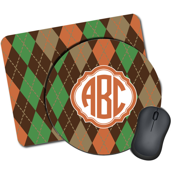Custom Brown Argyle Mouse Pad (Personalized)