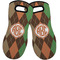 Brown Argyle Neoprene Oven Mitts - Set of 2 w/ Monogram