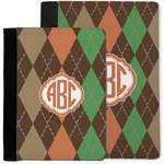 Brown Argyle Notebook Padfolio w/ Monogram