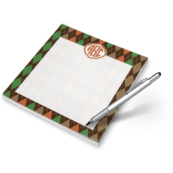 Custom Brown Argyle Notepad (Personalized)