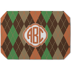 Brown Argyle Dining Table Mat - Octagon (Single-Sided) w/ Monogram