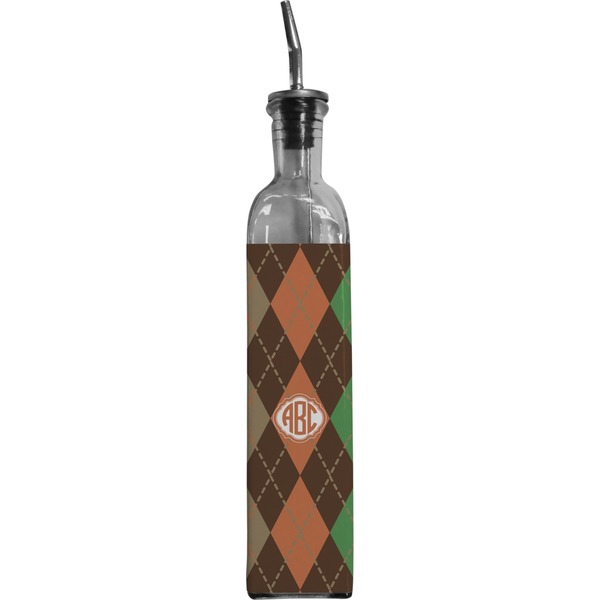 Custom Brown Argyle Oil Dispenser Bottle (Personalized)