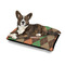 Brown Argyle Outdoor Dog Beds - Medium - IN CONTEXT