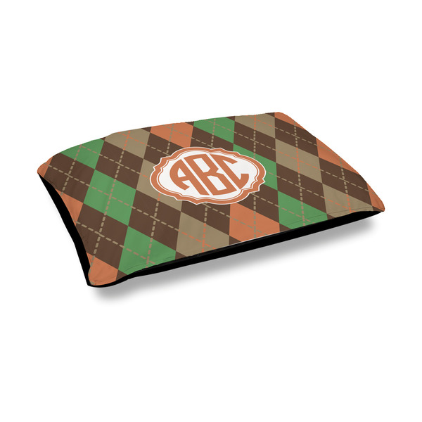 Custom Brown Argyle Outdoor Dog Bed - Medium (Personalized)